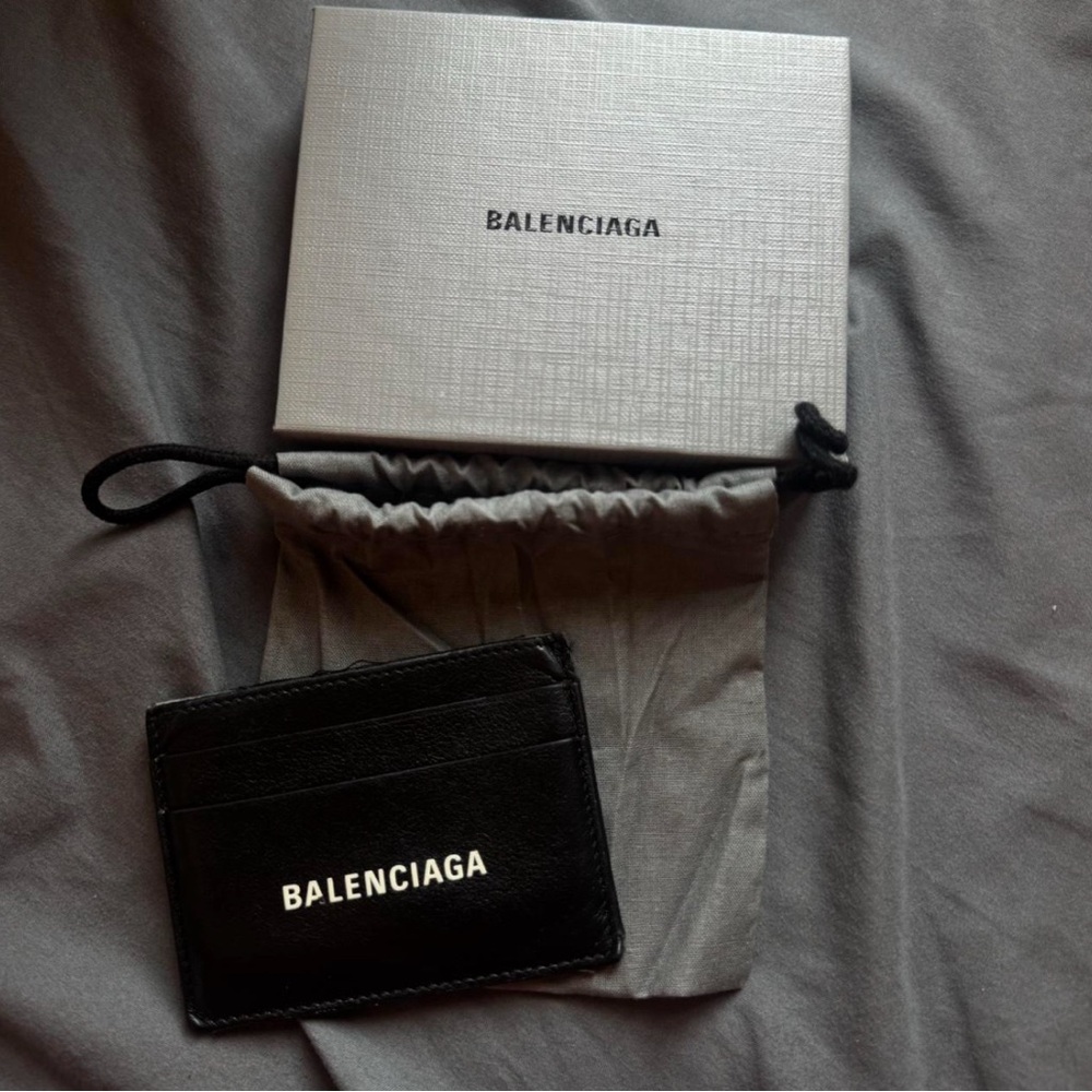 Balenciaga Black Leather Card Case